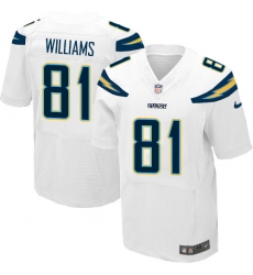 Men's Nike Los Angeles Chargers #81 Mike Williams Elite White NFL Jersey