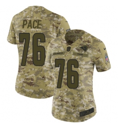 Women's Nike Los Angeles Rams #76 Orlando Pace Limited Camo 2018 Salute to Service NFL Jersey