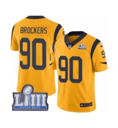 Men's Nike Los Angeles Rams #90 Michael Brockers Limited Gold Rush Vapor Untouchable Super Bowl LIII Bound NFL Jersey