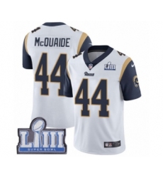 Men's Nike Los Angeles Rams #44 Jacob McQuaide White Vapor Untouchable Limited Player Super Bowl LIII Bound NFL Jersey