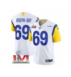 Men's Los Angeles Rams #69 Sebastian Joseph-Day White 2022 Super Bowl LVI Vapor Limited Stitched Jersey