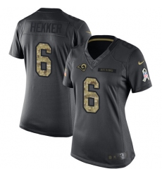 Women's Nike Los Angeles Rams #6 Johnny Hekker Limited Black 2016 Salute to Service NFL Jersey
