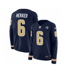 Women's Nike Los Angeles Rams #6 Johnny Hekker Limited Navy Blue Therma Long Sleeve NFL Jersey