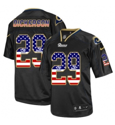 Men's Nike Los Angeles Rams #29 Eric Dickerson Elite Black USA Flag Fashion NFL Jersey
