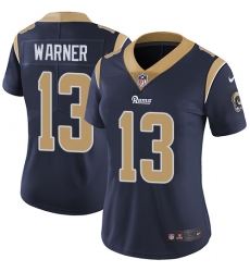 Women's Nike Los Angeles Rams #13 Kurt Warner Navy Blue Team Color Vapor Untouchable Limited Player NFL Jersey