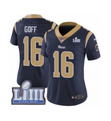 Women's Nike Los Angeles Rams #16 Jared Goff Navy Blue Team Color Vapor Untouchable Limited Player Super Bowl LIII Bound NFL Jersey