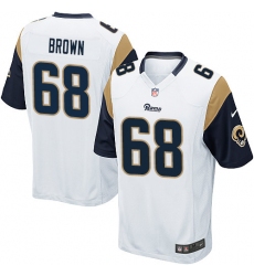 Men's Nike Los Angeles Rams #68 Jamon Brown Game White NFL Jersey
