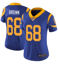 Women's Nike Los Angeles Rams #68 Jamon Brown Elite Royal Blue Alternate NFL Jersey