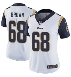 Women's Nike Los Angeles Rams #68 Jamon Brown Elite White NFL Jersey