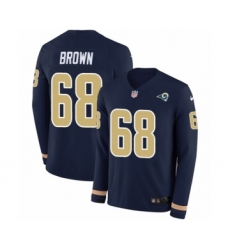 Youth Nike Los Angeles Rams #68 Jamon Brown Limited Navy Blue Therma Long Sleeve NFL Jersey