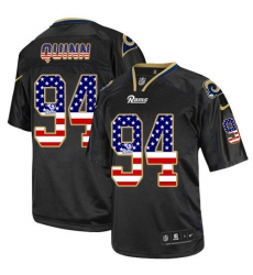 Men's Nike Los Angeles Rams #94 Robert Quinn Elite Black USA Flag Fashion NFL Jersey