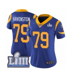 Women's Nike Los Angeles Rams #79 Rob Havenstein Royal Blue Alternate Vapor Untouchable Limited Player Super Bowl LIII Bound NFL Jersey