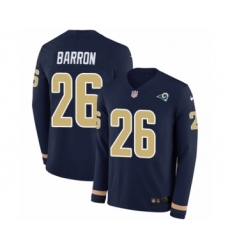 Men's Nike Los Angeles Rams #26 Mark Barron Limited Navy Blue Therma Long Sleeve NFL Jersey