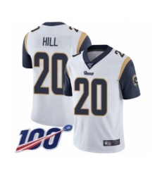Men's Los Angeles Rams #20 Troy Hill White Vapor Untouchable Limited Player 100th Season Football Jersey