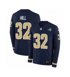 Men's Nike Los Angeles Rams #32 Troy Hill Limited Navy Blue Therma Long Sleeve NFL Jersey