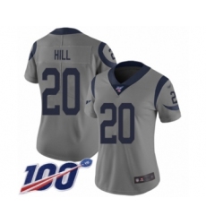 Women's Los Angeles Rams #20 Troy Hill Limited Gray Inverted Legend 100th Season Football Jersey