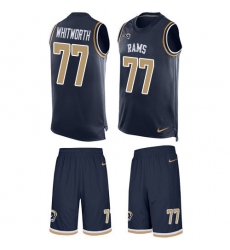 Men's Nike Los Angeles Rams #77 Andrew Whitworth Limited Navy Blue Tank Top Suit NFL Jersey