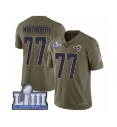 Men's Nike Los Angeles Rams #77 Andrew Whitworth Limited Olive 2017 Salute to Service Super Bowl LIII Bound NFL Jersey