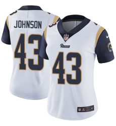 Women's Nike Los Angeles Rams #43 John Johnson White Vapor Untouchable Limited Player NFL Jersey