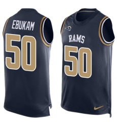 Men's Nike Los Angeles Rams #50 Samson Ebukam Limited Navy Blue Player Name & Number Tank Top NFL Jersey