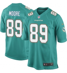 Men's Nike Miami Dolphins #89 Nat Moore Game Aqua Green Team Color NFL Jersey