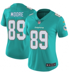 Women's Nike Miami Dolphins #89 Nat Moore Elite Aqua Green Team Color NFL Jersey