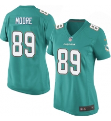 Women's Nike Miami Dolphins #89 Nat Moore Game Aqua Green Team Color NFL Jersey