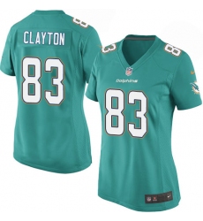 Women's Nike Miami Dolphins #83 Mark Clayton Game Aqua Green Team Color NFL Jersey