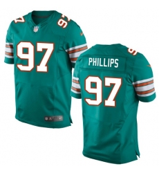 Men's Nike Miami Dolphins #97 Jordan Phillips Elite Aqua Green Alternate NFL Jersey