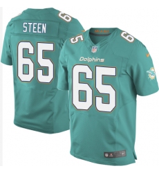 Men's Nike Miami Dolphins #65 Anthony Steen Elite Aqua Green Team Color NFL Jersey