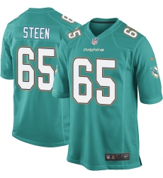 Men's Nike Miami Dolphins #65 Anthony Steen Game Aqua Green Team Color NFL Jersey