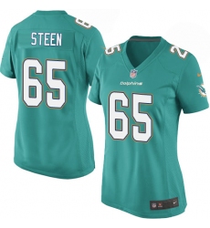 Women's Nike Miami Dolphins #65 Anthony Steen Game Aqua Green Team Color NFL Jersey