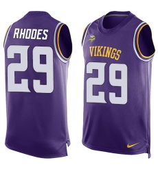 Men's Nike Minnesota Vikings #29 Xavier Rhodes Limited Purple Player Name & Number Tank Top NFL Jersey
