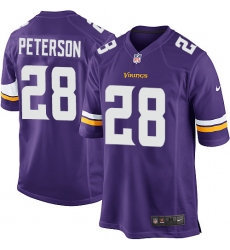 Men's Nike Minnesota Vikings #28 Adrian Peterson Game Purple Team Color NFL Jersey