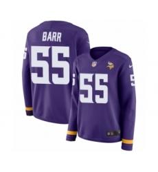Women's Nike Minnesota Vikings #55 Anthony Barr Limited Purple Therma Long Sleeve NFL Jersey