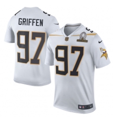 Men's Nike Minnesota Vikings #97 Everson Griffen Elite White Team Rice 2016 Pro Bowl NFL Jersey