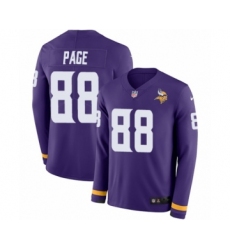 Youth Nike Minnesota Vikings #88 Alan Page Limited Purple Therma Long Sleeve NFL Jersey