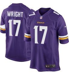 Men's Nike Minnesota Vikings #17 Jarius Wright Game Purple Team Color NFL Jersey