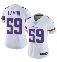 Women's Nike Minnesota Vikings #59 Emmanuel Lamur Elite White NFL Jersey