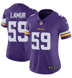 Women's Nike Minnesota Vikings #59 Emmanuel Lamur Purple Team Color Vapor Untouchable Limited Player NFL Jersey