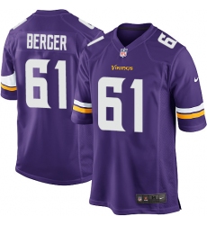 Men's Nike Minnesota Vikings #61 Joe Berger Game Purple Team Color NFL Jersey