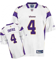 Reebok Minnesota Vikings #4 Brett Favre White Authentic Throwback NFL Jersey