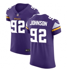 Men's Nike Minnesota Vikings #92 Tom Johnson Purple Team Color Vapor Untouchable Elite Player NFL Jersey