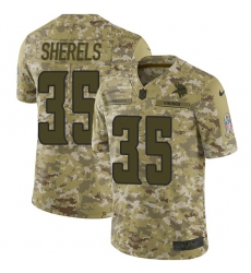 Youth Nike Minnesota Vikings #35 Marcus Sherels Limited Camo 2018 Salute to Service NFL Jersey