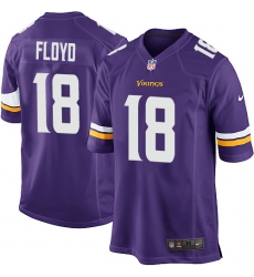Men's Nike Minnesota Vikings #18 Michael Floyd Game Purple Team Color NFL Jersey