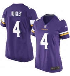 Women's Nike Minnesota Vikings #4 Ryan Quigley Game Purple Team Color NFL Jersey