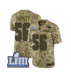 Men's Nike New England Patriots #56 Andre Tippett Limited Camo 2018 Salute to Service Super Bowl LIII Bound NFL Jersey
