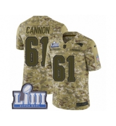 Men's Nike New England Patriots #61 Marcus Cannon Limited Camo 2018 Salute to Service Super Bowl LIII Bound NFL Jersey