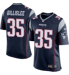 Men's Nike New England Patriots #35 Mike Gillislee Game Navy Blue Team Color NFL Jersey