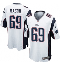 Men's Nike New England Patriots #69 Shaq Mason Game White NFL Jersey